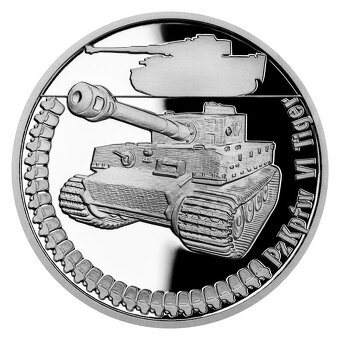 Stříbrná mince Obrněná technika - PzKpfw VI Tiger proof - 2