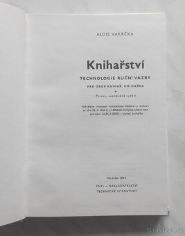 Kniha Knihařství, technologie ruční vazby - 2