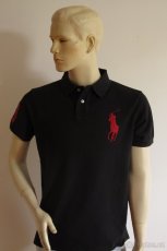 NOVÉ pánské polo triko Ralph Lauren: Černé s červeným znakem - 2
