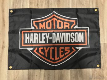 Vlajka Harley Davidson černá - 2