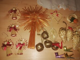 slaměné vánoční ozdoby - 2