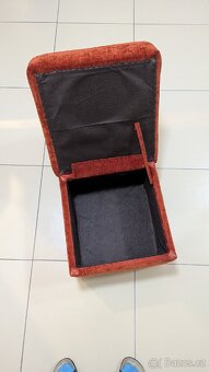 Sametový taburet s úložným prostorem 45x45x38 cm - 2