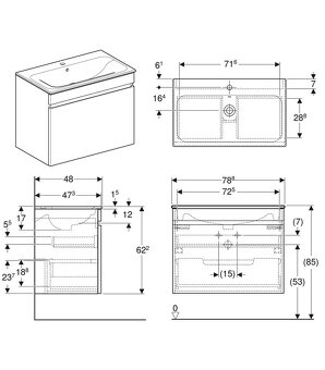 Geberit Renova skříňka 501.937.JK.1, nový model, šedá matná - 2