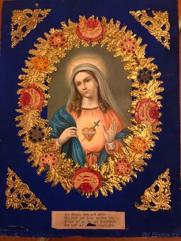 Starožitné zdobené sv. obrázky, - 2