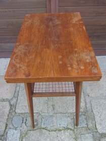 Dřevěný stolek s výpletem 60. léta - M. Navrátil - 2