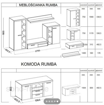 Obývací stěna s komodou dub sonoma - 2