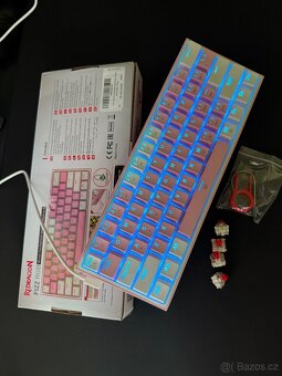 Mechanická klávesnice Redragon K617 Gaming Keyboard RGB Pink - 2