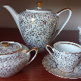 Souprava kávového porcelánu - zlacená - 2
