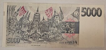 Bankovka 5000,- Kč z roku 1993 - 2