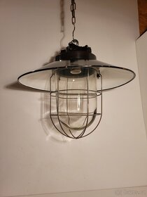 1x velký industriální bakelitový lustr smalt stínidlo až 3ks - 2