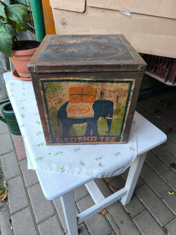 Stará plechová krabička na čaj,německá 20-40léta,Gedeka Tee - 2