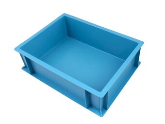 Přepravka euro plná 400x300x118 mm, modrá - 2