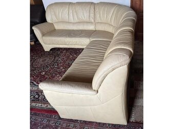 Rohová kožená sedací souprava, 3293 - 2