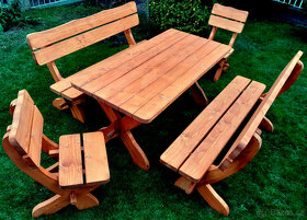 Dřevěná sestava zahradního nábytku 160cm - 2