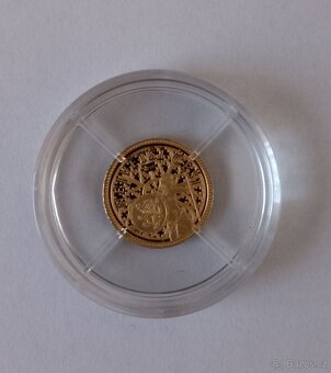 Zlatá mince 0,5 gr Karel IV, au 585 - 2