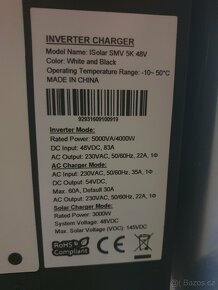Solární, fotovoltaický, hybridní invertor Isolar SMV 5K 48V. - 2
