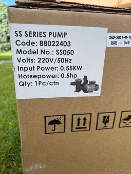 Bazénové čerpadlo emaux SS050, výkon 8 m3/hod - 2