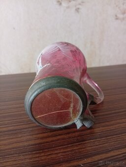 Korbel skleněný 19.století poškozený - 2