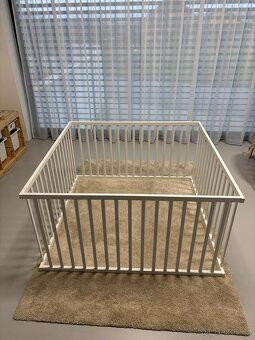 Dětská ohrádka 120×120 cm – masivní dřevo, bílá - 2