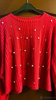 Kroplý svetr s perly zn.. Shein vel L - 2