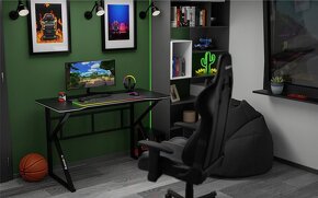 Herní PC stůl (120x60 cm, černý) - 2