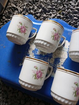 Stare retro hrnečky zlacené porcelan - 2