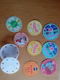 Kulaté etikety od sýrů - retro - 2