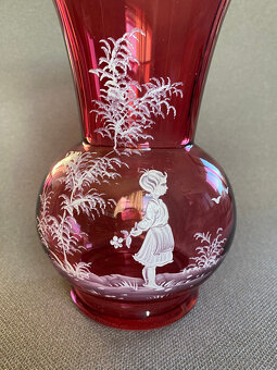 Starožitná váza Ledové děti, Mary Gregory 20 cm - 2