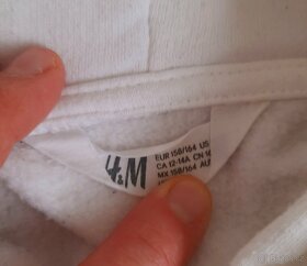 Bílá mikina H&M NASA vel. 158/164 s kapucí - 2