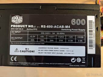 Napájecí zdroj PSU Cooler Master 600W - 2