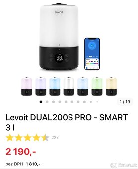 Zvlhčovač vzduchu Levoit DUAL200S PRO - SMART 3 l - 2