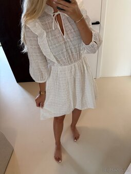 Nové bílé madeira šaty Gant s volánky s visačkou - 2