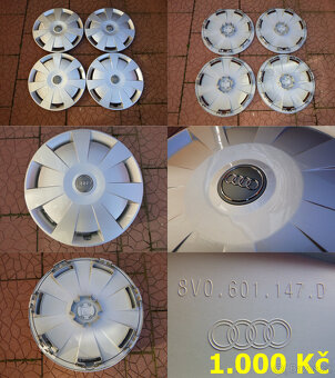 Poklice kryty kol originál Audi 16 " 17 " - 2