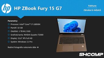 HP ZBook Fury 15 G7| i7-10850H | 32GB | 1TB | T2000 | Záruka - 2