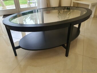 Konferenční stůl / stolek oválný a skleněný - 2