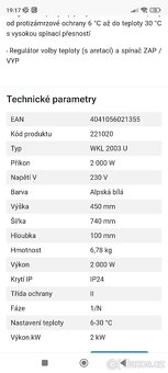 Nástěnný konvektor AEG WKL 2003U - 2