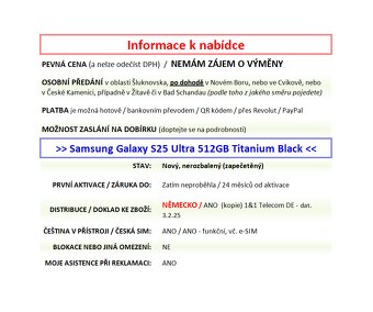 Samsung Galaxy S25 Ultra 512GB černý NOVÝ NEROZBALENÝ - 2
