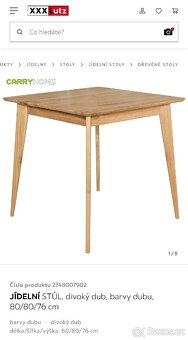 Prodám jídelní stůl CarryHome, barva dubu - 2