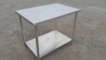 Nerez stůl 100x70x85-90 cm se spodní polici. Pevný - 2