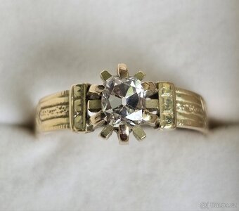 DIAMANTOVÝ PRSTEN 1.00ct. SI/G PÁNSKÝ STAROŽITNÝ - 2