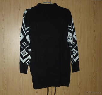 Dámský černobílý dlouhý svetr Takko Fashion - 2