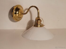 1x mosazná lampa, lampička, bílé stínidlo, až 6 ks - 2