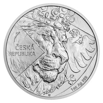 Stříbrná uncová investiční mince Český lev 2024 stand číslov - 2
