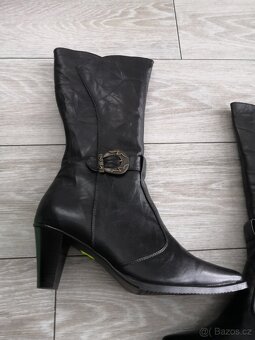 Kožené kozačky vel.35,5 -36 kožené - 2