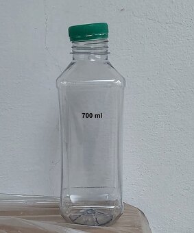 Lahvičky PET Fresh hranaté transparentní + víčka - 2