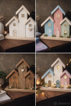 Dřevěné dekorační domečky - 2