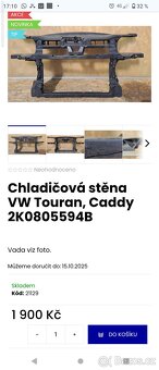 Chladičová stěna VW Touran/Caddy - 2