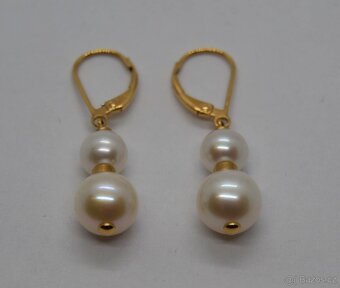 Zlaté náušnice Perly - 2