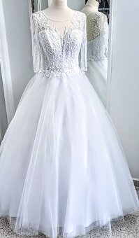 XS-S-M KRAJKOVÉ svatební šaty LILI s rukávy - 2