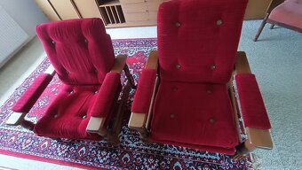 Rustikální sedací souprava 3+1+1+2 taburet stolek 150x60x60 - 2